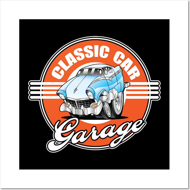 Classic Car Garage Hot Rod 1956 Wall Art by Taters Tees